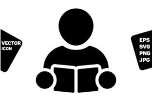 Book Icon Vector Male Person Avatar Sign