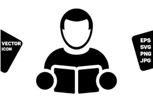 Book Icon Vector Male Person Profile Graphics
