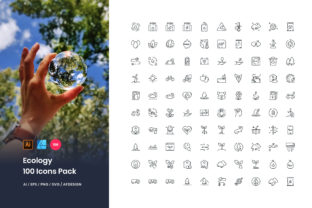 Ecology 100 Set Icons Pack: Graphics & Icons for Commercial Design