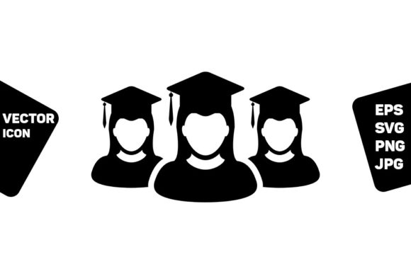 Education Icon Vector Female Group Graphics