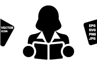 Education Icon Vector Female Student Graphics