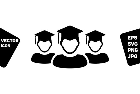 Education Icon Vector Male Group Student Graphics