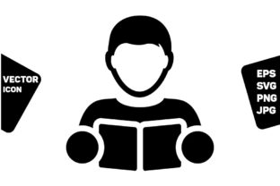 Education Icon Vector Male Student Graphics