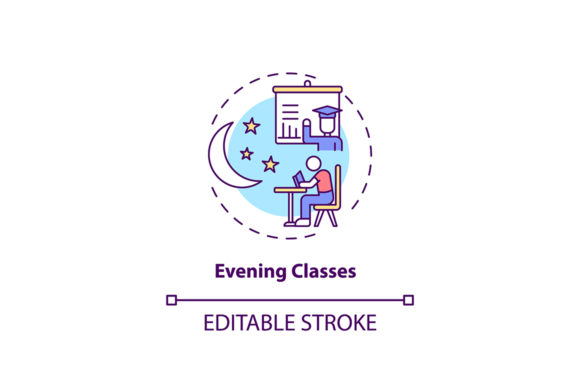 Evening Classes Concept Icon for Modern Design Projects