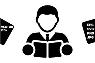 Knowledge Icon Vector Male Student Graphics