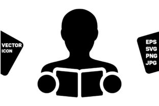 Library Icon Vector Male Student Person Graphics