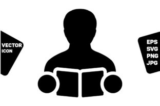 Reading Icon Vector Male Student Person Graphics