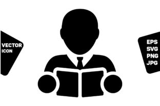 Study Icon Vector Male Student Person Graphics