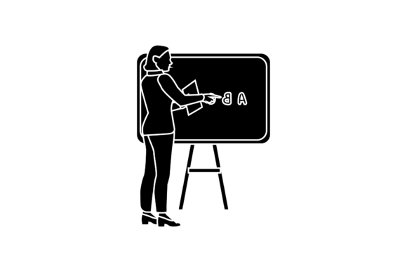 Teacher Education in School Black Color Graphics for Freebies