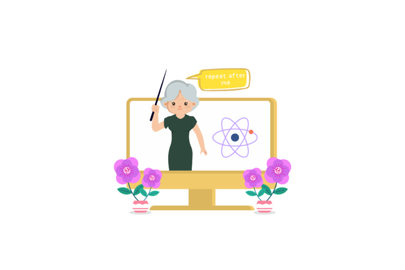 Teacher Online Education Art Graphics for Local Business Branding